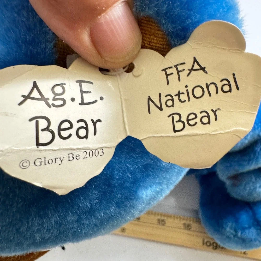VTG RARE Glory Be FFA National Ag E Bear Blue Gold‎ Plush Stuffed Animal 2003